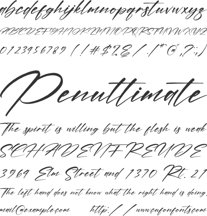 Andilante Gashina font preview
