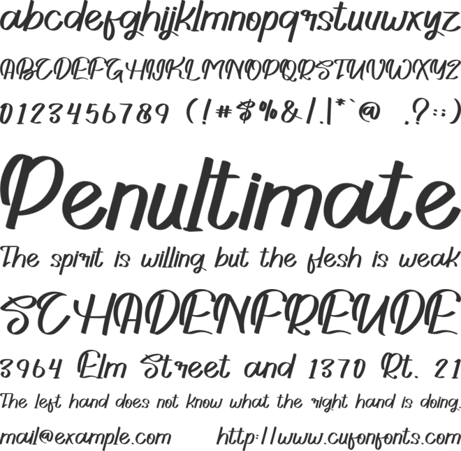 Sweethome font preview