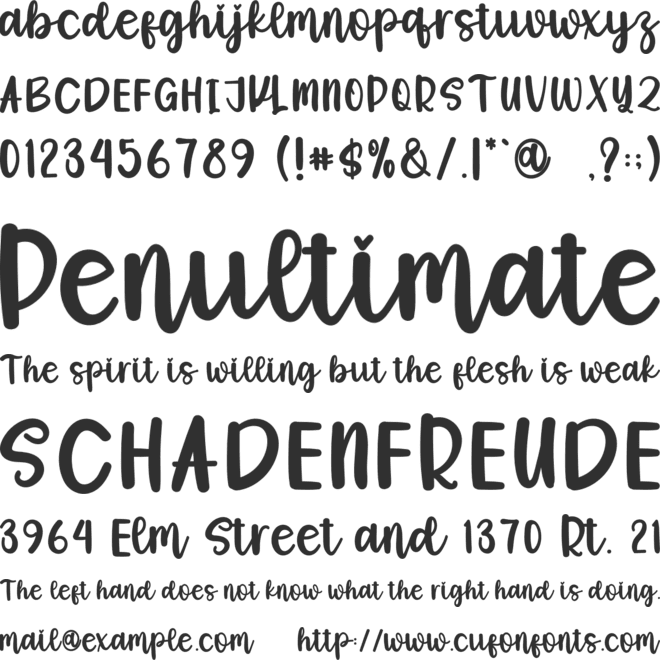 Positive Thingking font preview