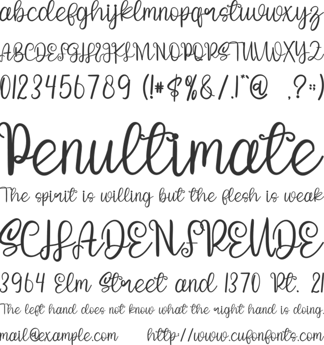Butterchese font preview