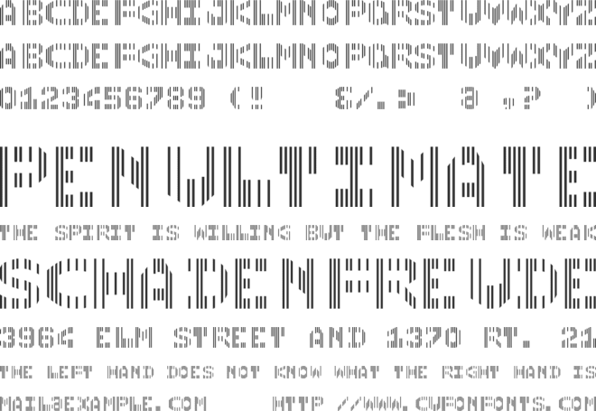 CMC 7 font preview