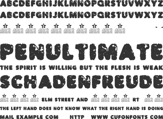 SLIMER PERSONAL USE font preview