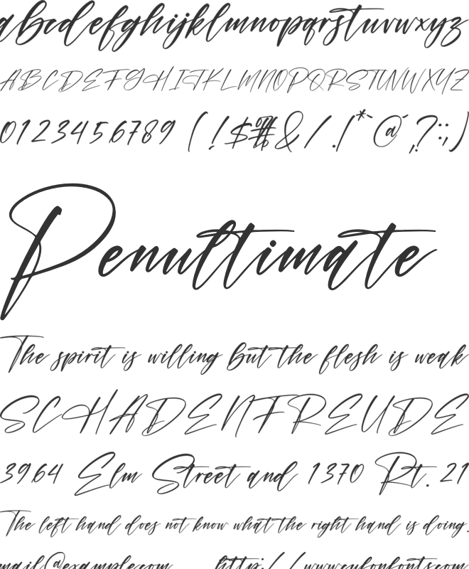 Monttena font preview