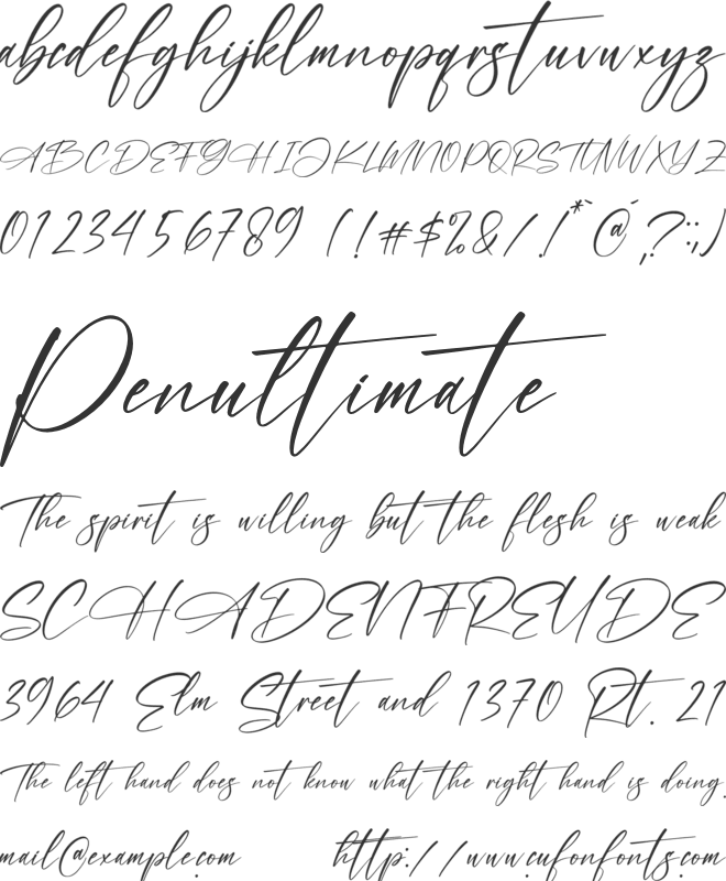Aillisha font preview