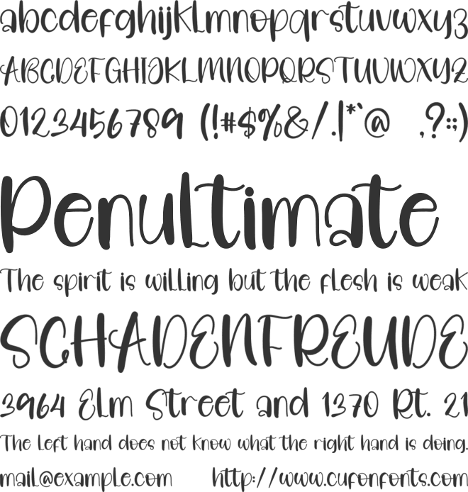Butterlove font preview