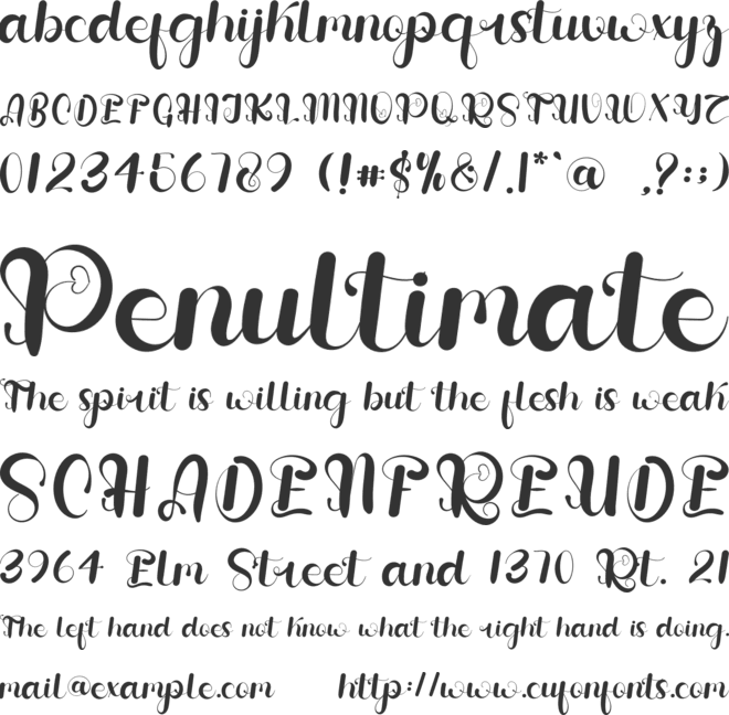 Rettniya font preview