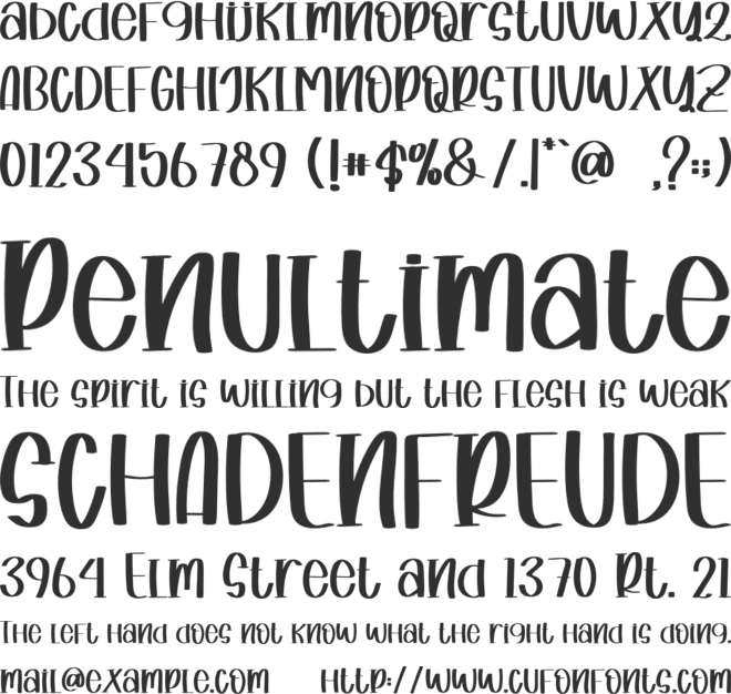 Reality MONTH font preview
