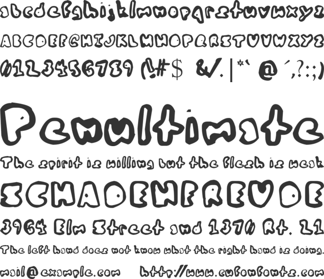 My Bald Friend Fred font preview