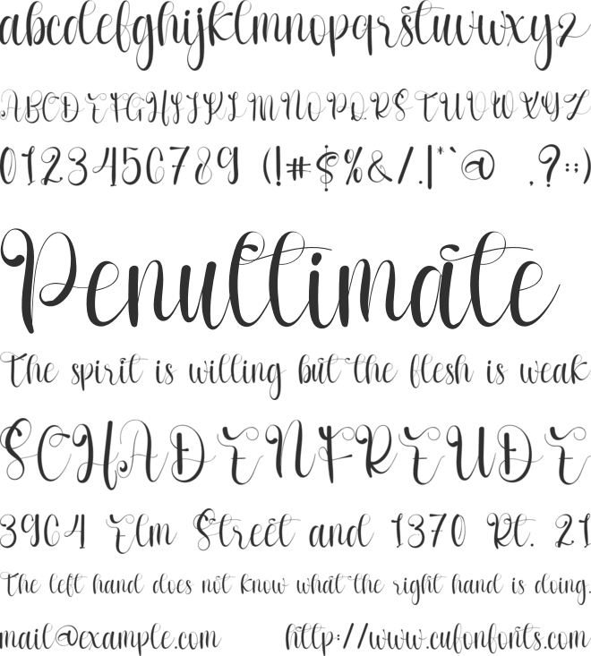 Gionalysa font preview