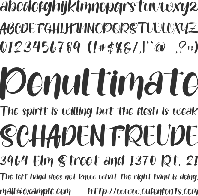 Scratches font preview