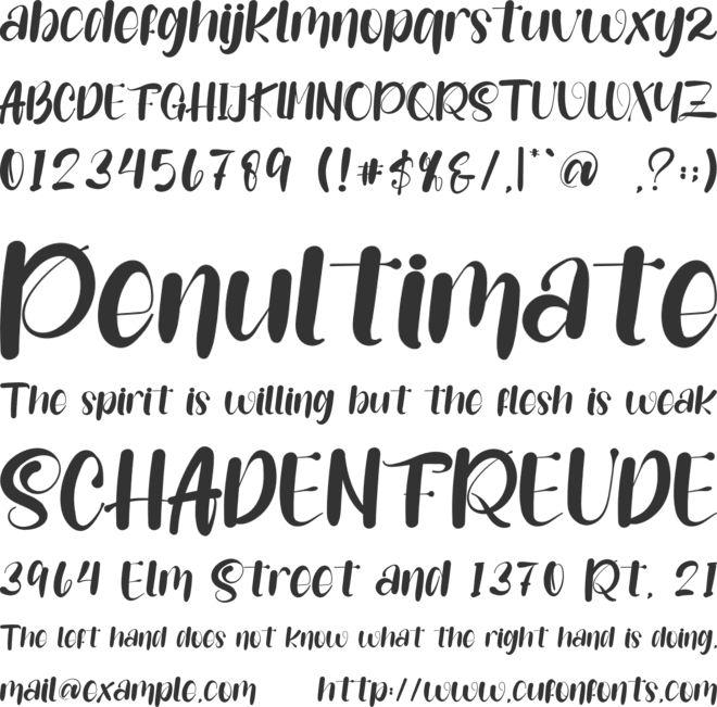 Scratches font preview