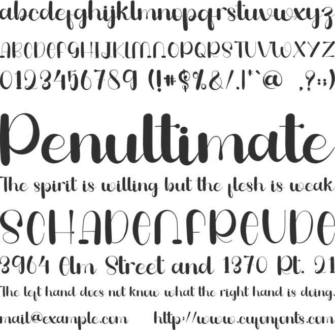 Winter Nighty font preview