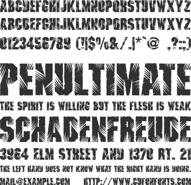 Lacerated font preview