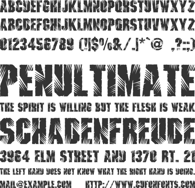 Lacerated font preview