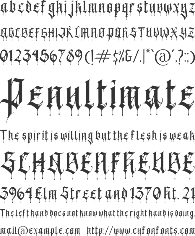 Black Spider font preview