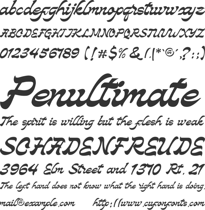 Callicotez font preview