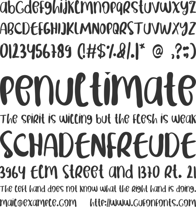 Little Hearts font preview