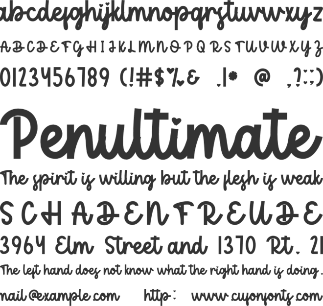 Birthday font preview