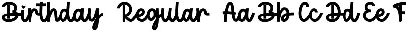 Birthday Regular font