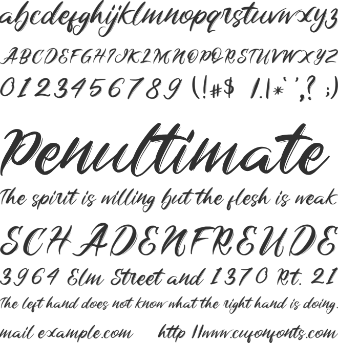 Sarade Shadow font preview