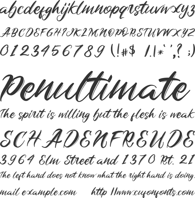 Sarade Shadow font preview