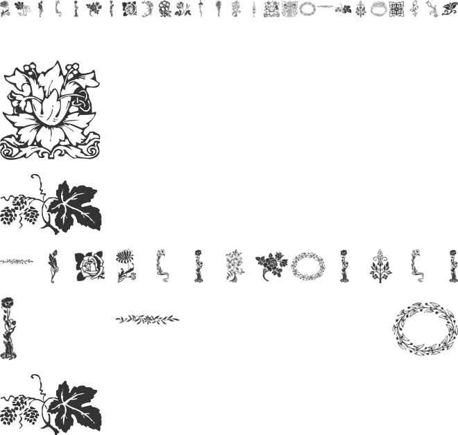 LP Flowers 1 font preview