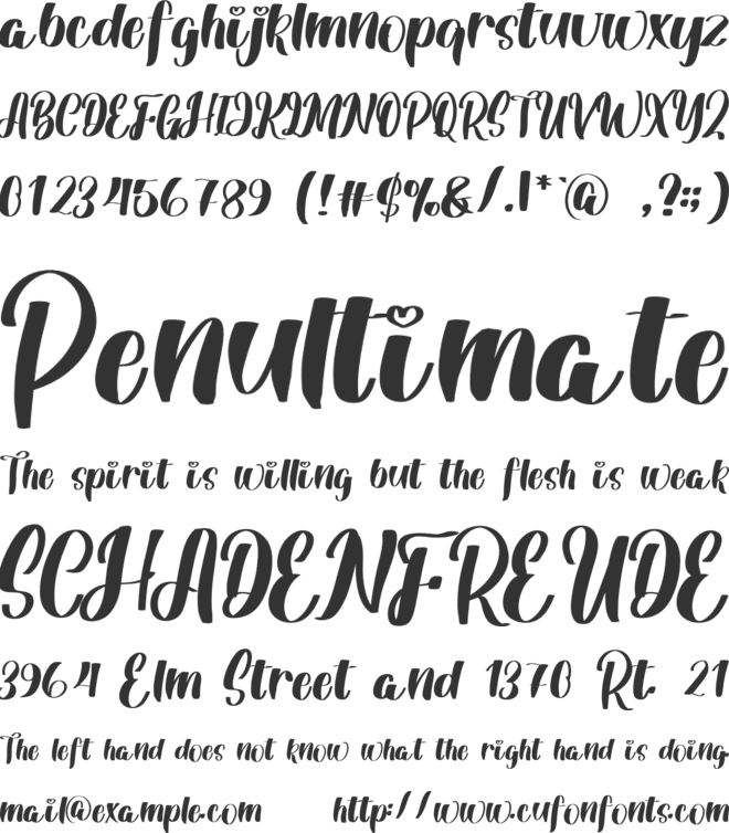 Misyhara font preview