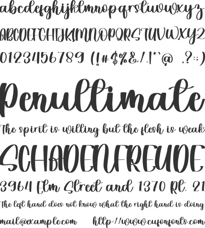 Memories font preview