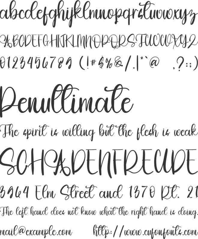 Talitta font preview