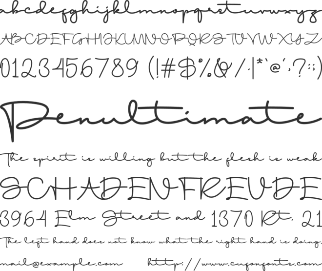 Dunialy font preview