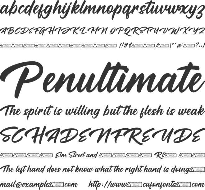 Shellan font preview
