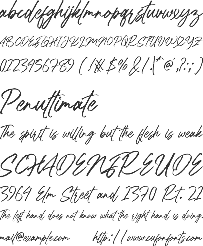 Sanding font preview