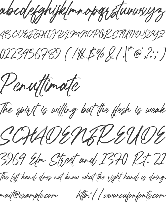 Sanding font preview