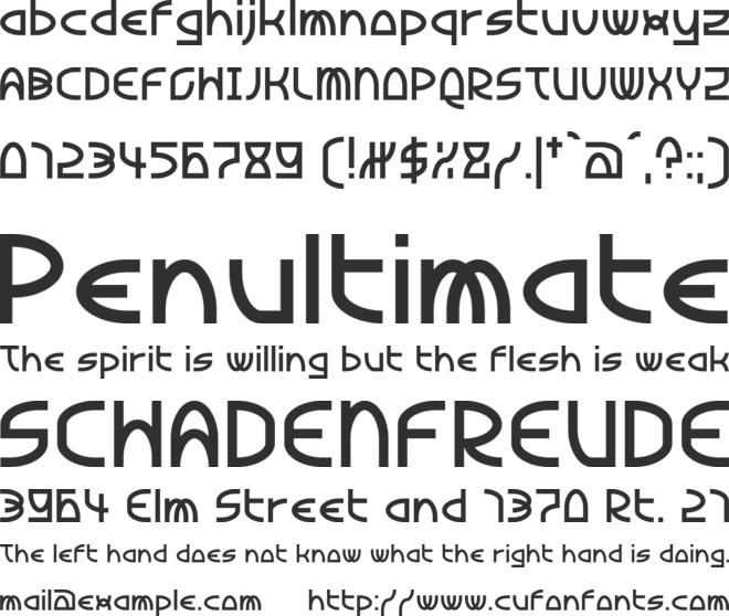 Charmed Pi font preview