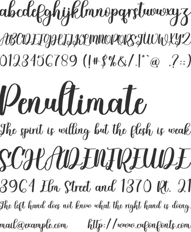 Moshiphone font preview
