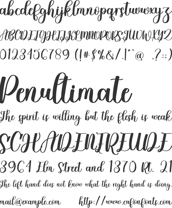 Moshiphone font preview