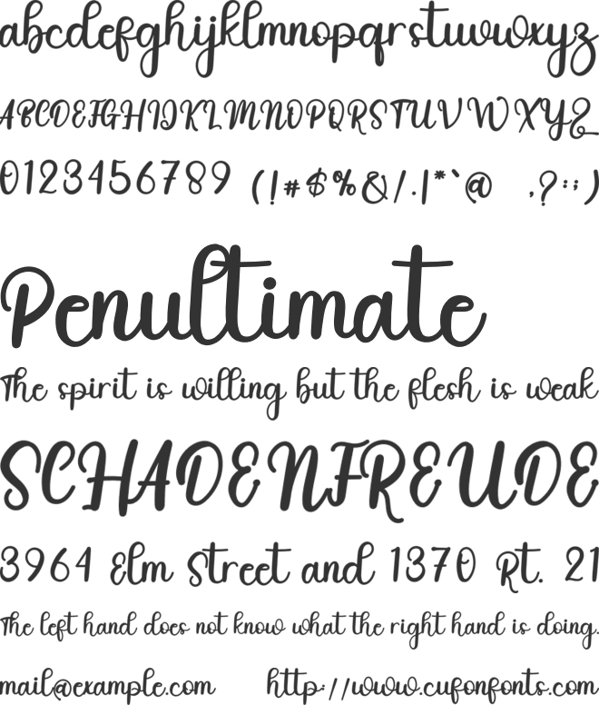 Meghina font preview