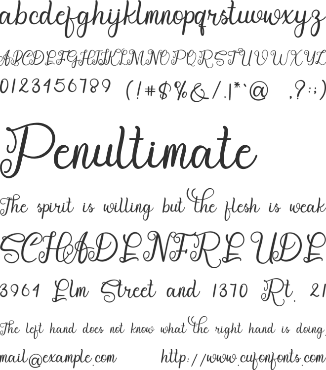 Monthya font preview