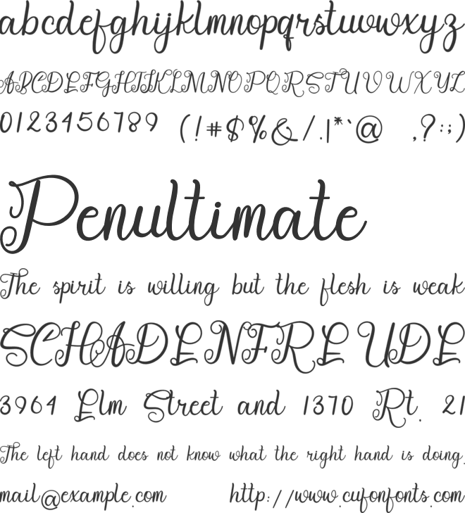 Monthya font preview