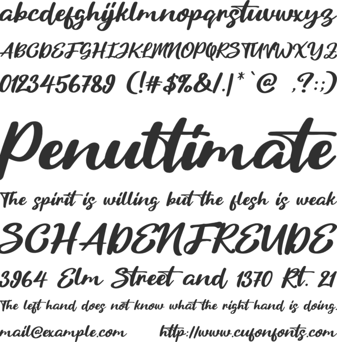 Cintaly font preview