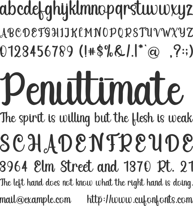 Vacation font preview