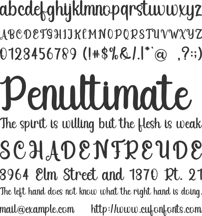 Vacation font preview