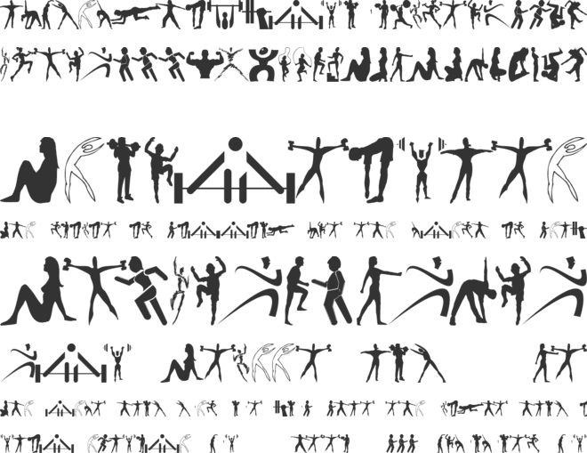 Fitness Silhouettes font preview