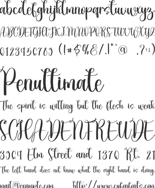 Handlettering font preview