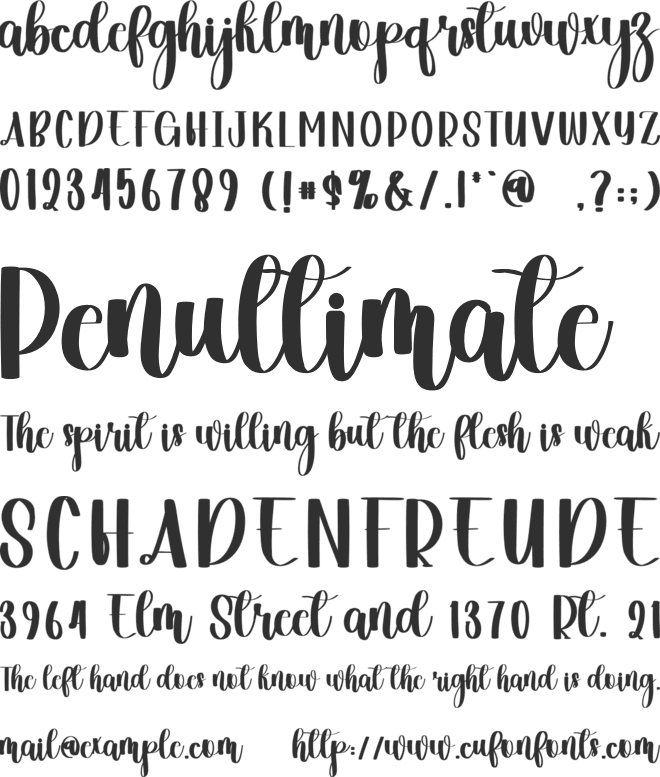 Hearts Handmade font preview