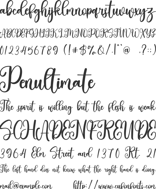 Buttermilks font preview