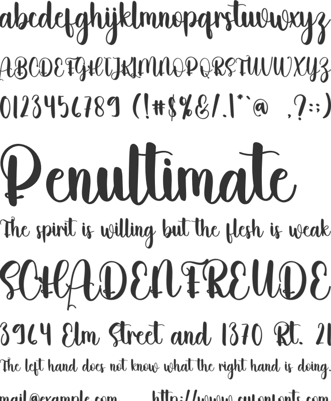 Nagitha font preview