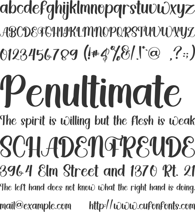 Snowwhite font preview