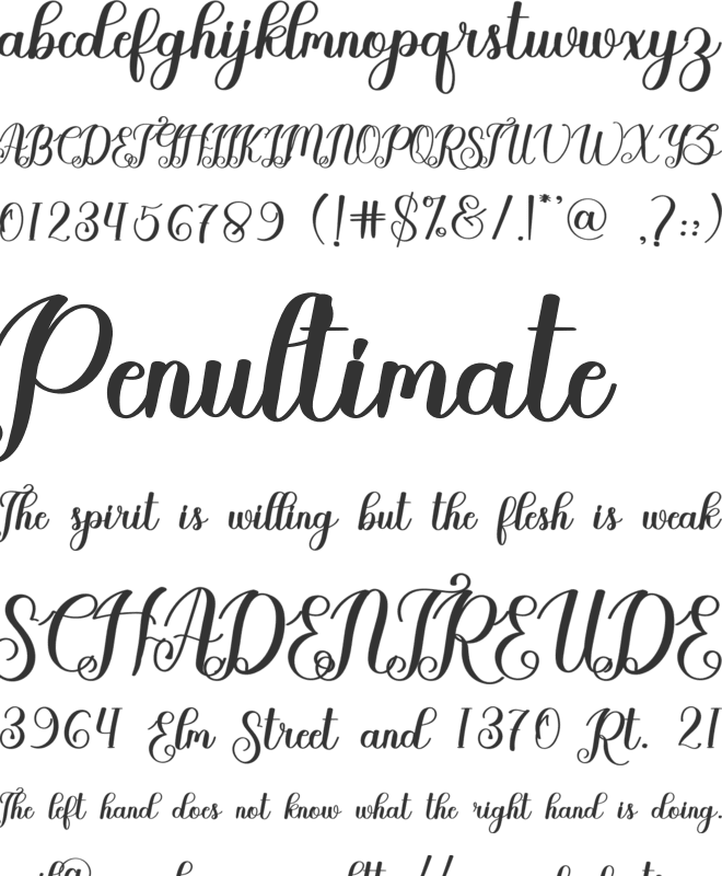Happines font preview
