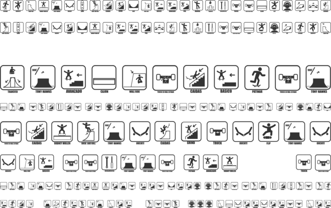 Iconos Skate font preview